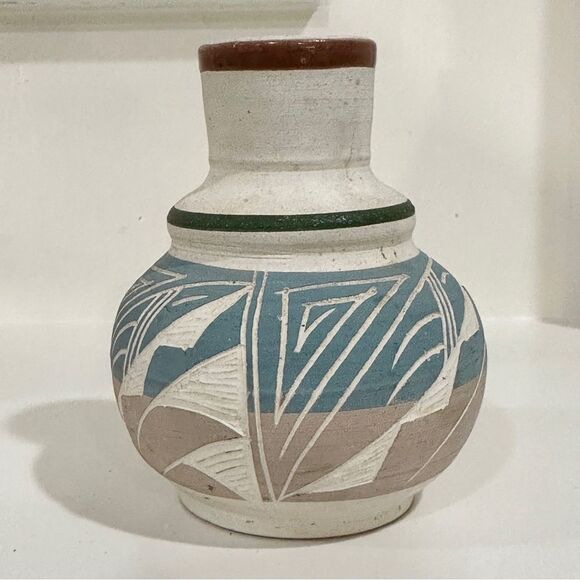 Handcrafted Multicolor Ceramic Vase - Picture 2 of 8